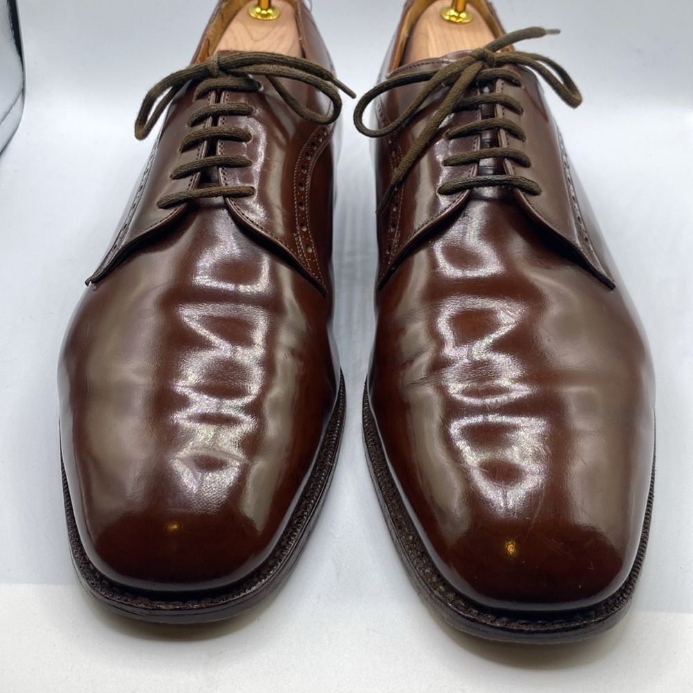 Church's Custom Grade Men Size 11 Brown Leather Plain Toe Derby Dress Shoes - Picture 2 of 16